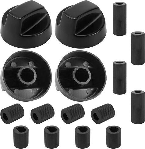 AMI PARTS Black Oven Control Switch Knob with 12 Adapters for Oven/Stove/Range Universal Knobs Wide Application in Saudi Arabia