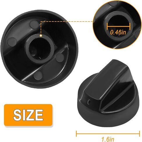 AMI PARTS Black Oven Control Switch Knob with 12 Adapters for Oven/Stove/Range Universal Knobs Wide Application in Saudi Arabia