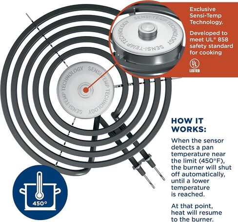 GE & HOTPOINT ELECTRIC RANGE BURNER ELEMENT SENSI-TEMP COIL - 8" in Saudi Arabia
