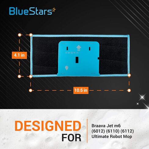 i-Robot m6 Washable and Reusable Wet Mopping Pads for Braava Jet Replacement by Blue Stars - Pack of 4 in Saudi Arabia