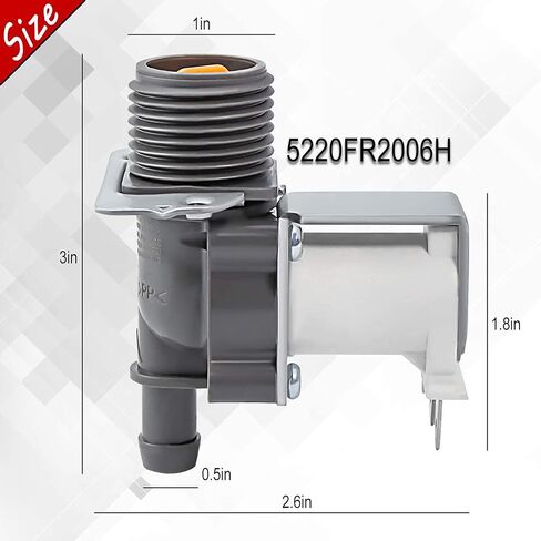 5220FR2075L 5220FR2006H Washing Machine Valve GENUINE Set for LG Water Inlet Valve Replace 5220FR2006L 5220FR2006Q AP4441935 AP5986564 5221ER1003A 5221ER1003C 5221ER1003D 5221ER1003F in Saudi Arabia