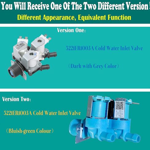 Primeswift 5221ER1003A Cold Water Inlet Valve Washing Machine OEM & Blue Filter（1Pack）Compatible with 5220FR2075L, 5221ER1003A in Saudi Arabia