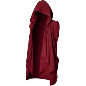 GIVON Mens Sleeveless Ruffle Shawl Collar Cardigan with Pockets
