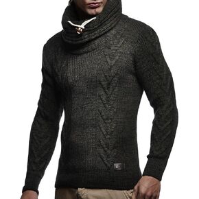Leif Nelson LN7135 Men's Knitted Turtleneck Pullover in Saudi Arabia