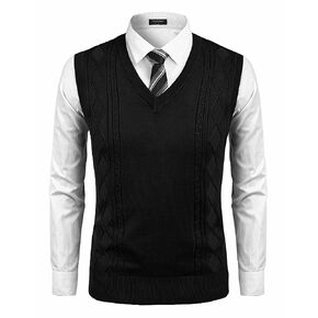 COOFANDY سترة سترة للرجال بلا أكمام الخامس الرقبة سليم صالح متماسكة البلوز سترة سترات تريكو عادية in Kuwait