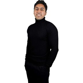 Cashmere Boutique: Men's Turtleneck in 100% Pure Cashmere Slim Fit Pullover Sweater (2 Colors, Sizes: S/M/L/XL) in Kuwait