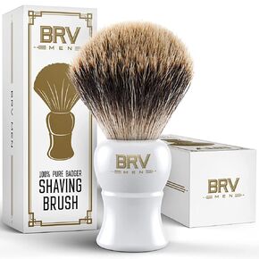 Pure Badger Shaving Brush LARGE (24mm knots) - Heavy Resin Handle - Use with Double-Edge Safety Razor, Straight Razor and Shaving Bowl - Black in Kuwait