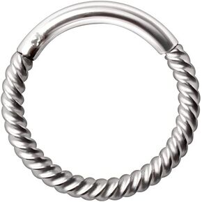 16GA أسفل نصف حبل ملتوي 316L الجراحية الفولاذ المقاوم للصدأ سلس الحاجز الغضروف اللولب Daith يتوقف الجزء الفرس الدائري in Kuwait