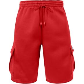 NE PEOPLE Mens Active Comfy Workout Gym Elastic Drawstring Fleece Cargo Sweat Shorts (M-7XL) in Saudi Arabia