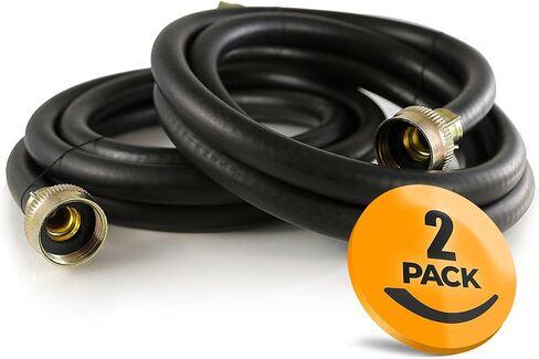 K&J Premium 4ft Stainless Steel Washing Machine Hoses Burst Proof 2 Pack - Hot and Cold Water Supply Hoses for Washing Machines in Saudi Arabia