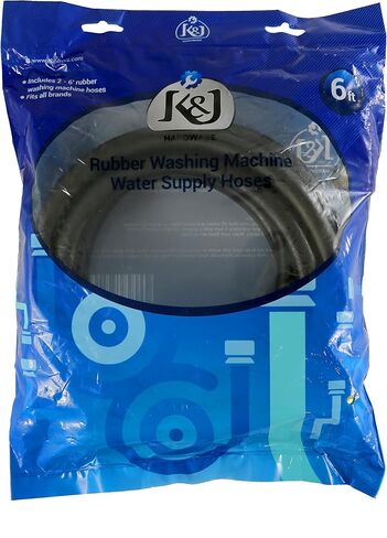 K&J Premium 4ft Stainless Steel Washing Machine Hoses Burst Proof 2 Pack - Hot and Cold Water Supply Hoses for Washing Machines in Saudi Arabia
