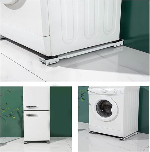 ASDQWER Washing Machine Base,Heavy Duty Expandable Appliance Roller Pair,Adjustable Refrigerator Rack-Drying,Rack-Refrigerator,Machine Base,Sturdy Feet,Gray,Four Packs in Saudi Arabia