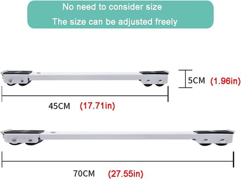 ASDQWER Washing Machine Base,Heavy Duty Expandable Appliance Roller Pair,Adjustable Refrigerator Rack-Drying,Rack-Refrigerator,Machine Base,Sturdy Feet,Gray,Four Packs in Saudi Arabia