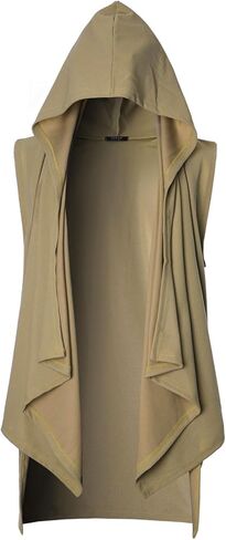 GIVON Mens Sleeveless Ruffle Shawl Collar Cardigan with Pockets in Kuwait
