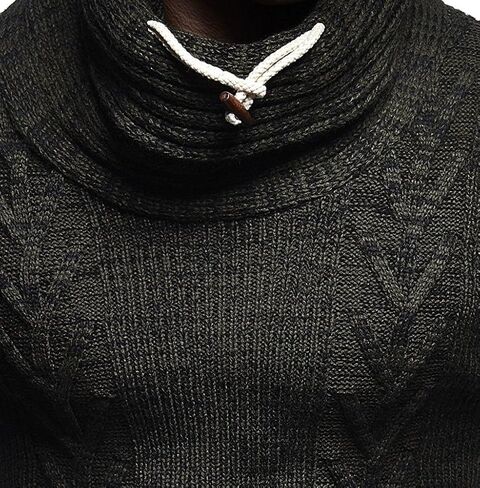 Leif Nelson LN7135 Men's Knitted Turtleneck Pullover in Saudi Arabia