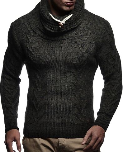 Leif Nelson LN7135 Men's Knitted Turtleneck Pullover in Saudi Arabia