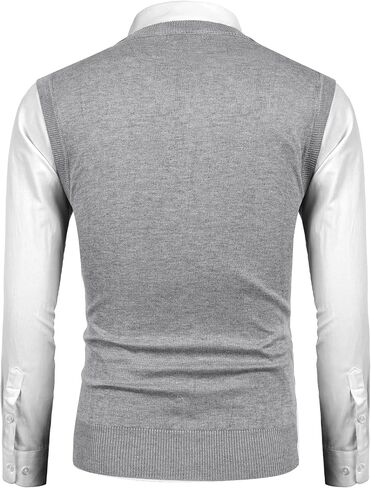 COOFANDY Sweater Vest for Men Sleeveless V Neck Slim Fit Knit Pullover Sweater Vests Casual Knitwear in Saudi Arabia