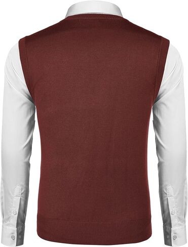 COOFANDY Sweater Vest for Men Sleeveless V Neck Slim Fit Knit Pullover Sweater Vests Casual Knitwear in Saudi Arabia