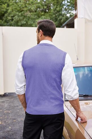 COOFANDY سترة سترة للرجال بلا أكمام الخامس الرقبة سليم صالح متماسكة البلوز سترة سترات تريكو عادية in Kuwait