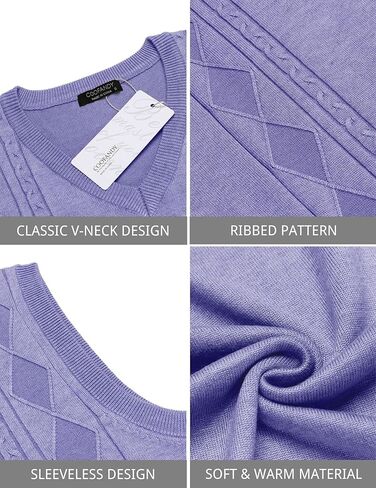 COOFANDY سترة سترة للرجال بلا أكمام الخامس الرقبة سليم صالح متماسكة البلوز سترة سترات تريكو عادية in Kuwait