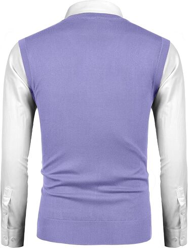 COOFANDY سترة سترة للرجال بلا أكمام الخامس الرقبة سليم صالح متماسكة البلوز سترة سترات تريكو عادية in Kuwait