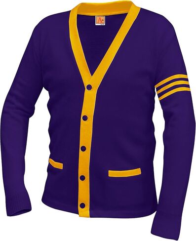 Averill's Sharper Uniforms Your Neighborhood Uniform Store Unisex 5-Button V-Neck with Contrasting Trim Varsity Cardigan in Kuwait