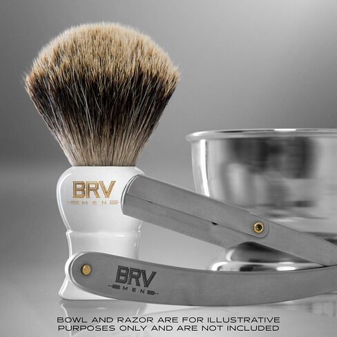 Pure Badger Shaving Brush LARGE (24mm knots) - Heavy Resin Handle - Use with Double-Edge Safety Razor, Straight Razor and Shaving Bowl - Black in Kuwait