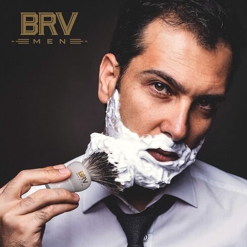 Pure Badger Shaving Brush LARGE (24mm knots) - Heavy Resin Handle - Use with Double-Edge Safety Razor, Straight Razor and Shaving Bowl - Black in Kuwait