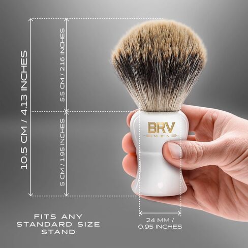 Pure Badger Shaving Brush LARGE (24mm knots) - Heavy Resin Handle - Use with Double-Edge Safety Razor, Straight Razor and Shaving Bowl - Black in Kuwait