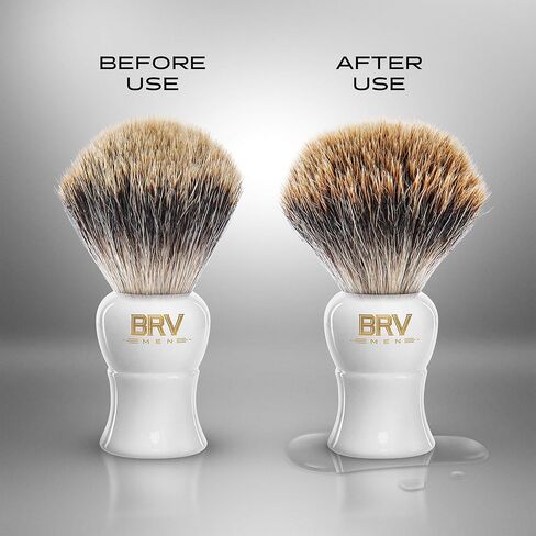 Pure Badger Shaving Brush LARGE (24mm knots) - Heavy Resin Handle - Use with Double-Edge Safety Razor, Straight Razor and Shaving Bowl - Black in Kuwait