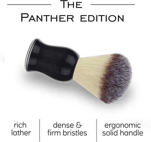 RUBAB MEN Shaving Brush for Men |Panther Edition| Super Soft Cruelty Free Bristles & Premium Ergonomic Handle For A Perfect Start To Your Day in Saudi Arabia
