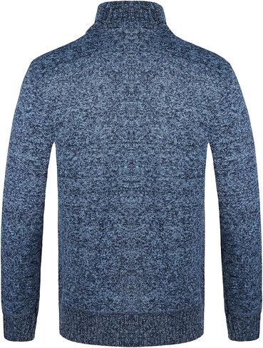 OlyljpinZ Men's Casual Stand Collar Sweater Slim Zip Thick Knitted Cardigan Sweaters with 2 Pockets in Kuwait