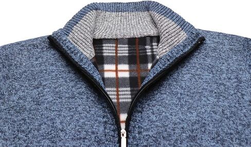 OlyljpinZ Men's Casual Stand Collar Sweater Slim Zip Thick Knitted Cardigan Sweaters with 2 Pockets in Kuwait