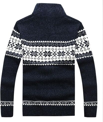 Kedera Men's Winter Knitted Flower Pattern Zip Up Cardigan Sweater in Saudi Arabia