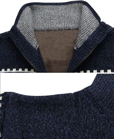 Kedera Men's Winter Knitted Flower Pattern Zip Up Cardigan Sweater in Saudi Arabia