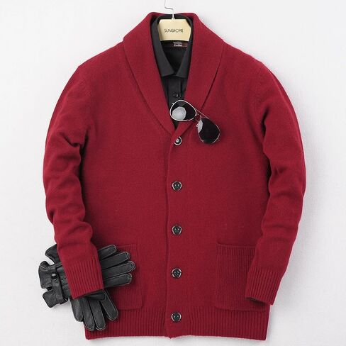 Zhili 100% Cashmere Men's Long Sleeve V Neck Cardigan in Saudi Arabia
