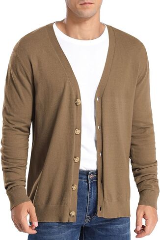 سترة Aimeilgot الرجالية الكاجوال ذات المقاس النحيف والرقبة على شكل حرف V مع أزرار in Kuwait