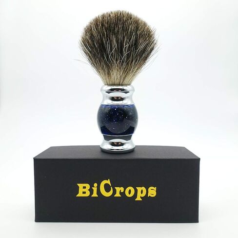 Bicrops Badger Hair Shaving Brush For Gentleman Wet Shave, Smooth Resin Best Gift For Men (Marble Teaxture) in Saudi Arabia