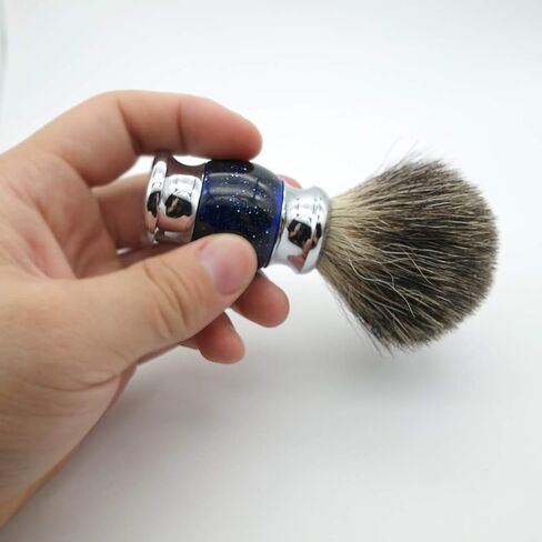 Bicrops Badger Hair Shaving Brush For Gentleman Wet Shave, Smooth Resin Best Gift For Men (Marble Teaxture) in Saudi Arabia