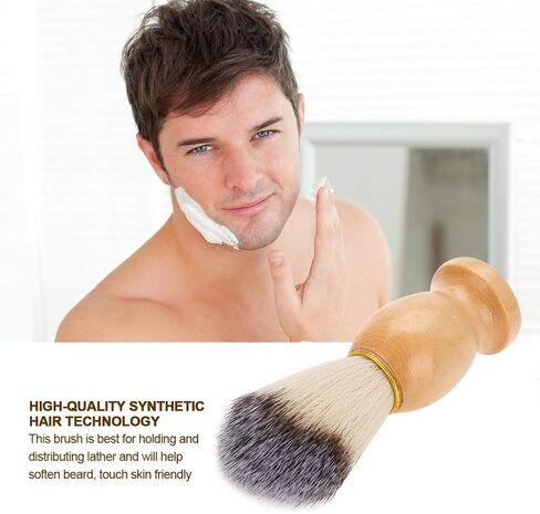 Shaving Brush Men, Fashionable Practical Shave Brush Travel Shaving Brush Shave Cream Brush, Artistic For Salon Clean Extra Beard Travel Home in Kuwait
