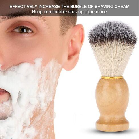 Shaving Brush Men, Fashionable Practical Shave Brush Travel Shaving Brush Shave Cream Brush, Artistic For Salon Clean Extra Beard Travel Home in Kuwait