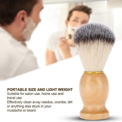Shaving Brush Men, Fashionable Practical Shave Brush Travel Shaving Brush Shave Cream Brush, Artistic For Salon Clean Extra Beard Travel Home in Kuwait