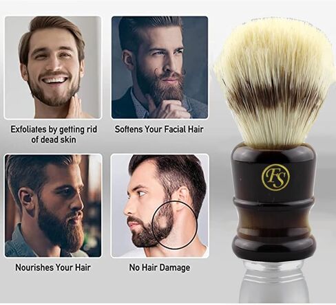 Synthetic Hair Shaving Brush for Men's Personal and Professional Shaving (Dark Horn) in Saudi Arabia