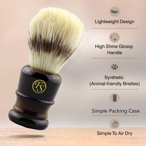 Synthetic Hair Shaving Brush for Men's Personal and Professional Shaving (Dark Horn) in Saudi Arabia