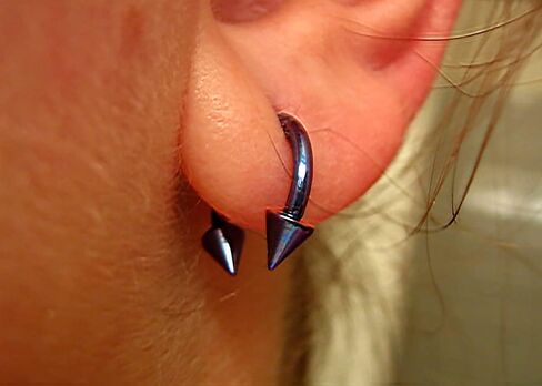 Horseshoe Barbell- Septum Ring/Eyebrow Ring/Cartilage Earring- Black Anodized Surgical Steel Circular Barbell- 14G - 8mm Diameter Septum Ring with 4mm Cone in Saudi Arabia