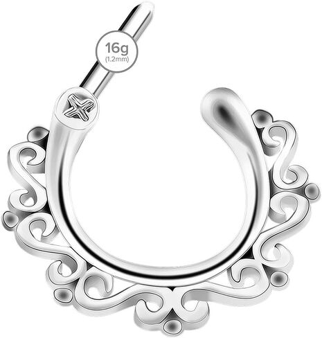16g Septum Surgical Steel Helix Nostril Earrings Ring Nose 6mm Bar Clicker Cartilage Lobe Piercing Jewelry in Saudi Arabia