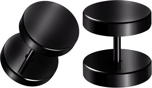 Pair of Black Anodized Piercing Jewelry Earring Fake Plug Cheater Ear Lobe in Kuwait