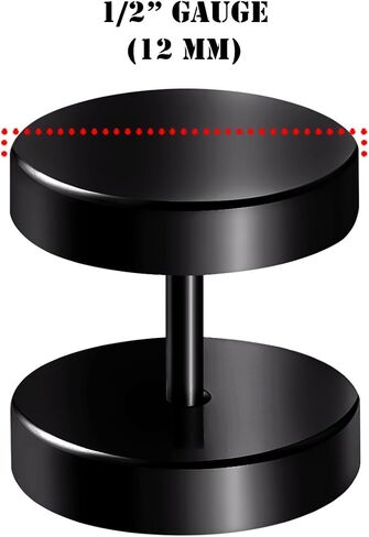 Pair of Black Anodized Piercing Jewelry Earring Fake Plug Cheater Ear Lobe in Kuwait