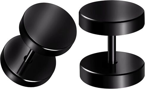 Pair of Black Anodized Piercing Jewelry Earring Fake Plug Cheater Ear Lobe in Kuwait