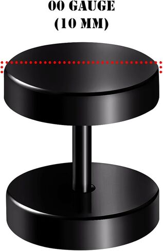 Pair of Black Anodized Piercing Jewelry Earring Fake Plug Cheater Ear Lobe in Kuwait